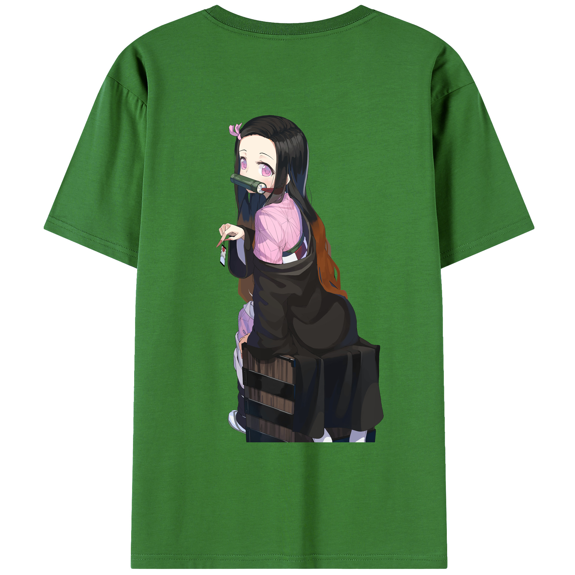 （画像用） 鬼滅の刃（きめつのやいば）竈門 禰󠄀豆子／かまど ねずこ Kamado Nezuko レディース半袖Tシャツ(バックプリント)